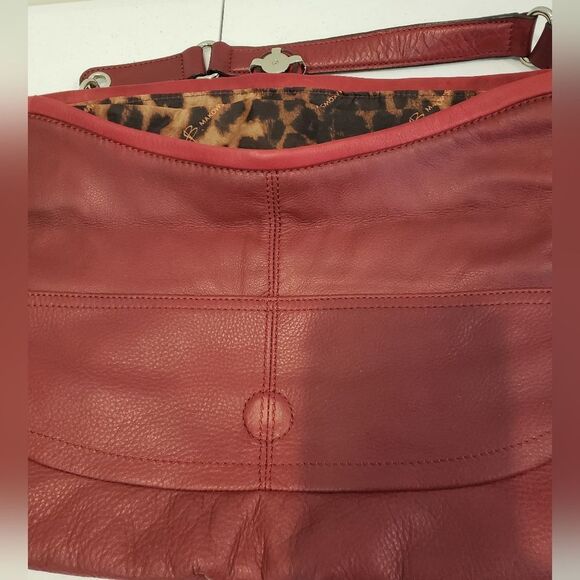 B Makowsky Red Soft Leather Bag - Picture 6 of 8